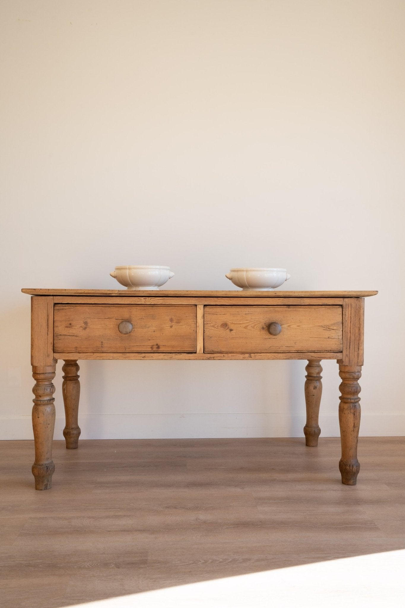 Pine Prep Table | 2 Drawers - IDYLL MANOR