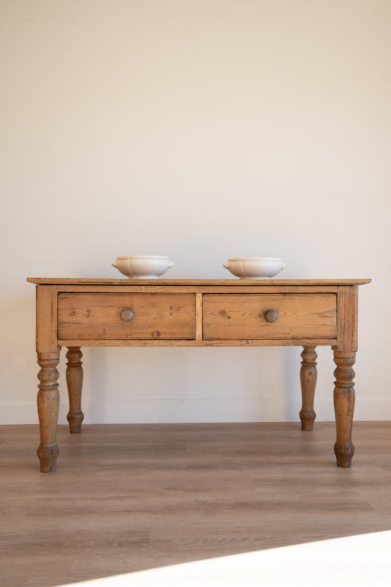 Pine Prep Table | 2 Drawers - IDYLL MANOR
