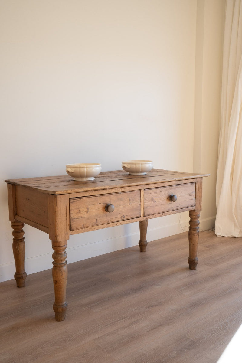 Pine Prep Table | 2 Drawers - IDYLL MANOR