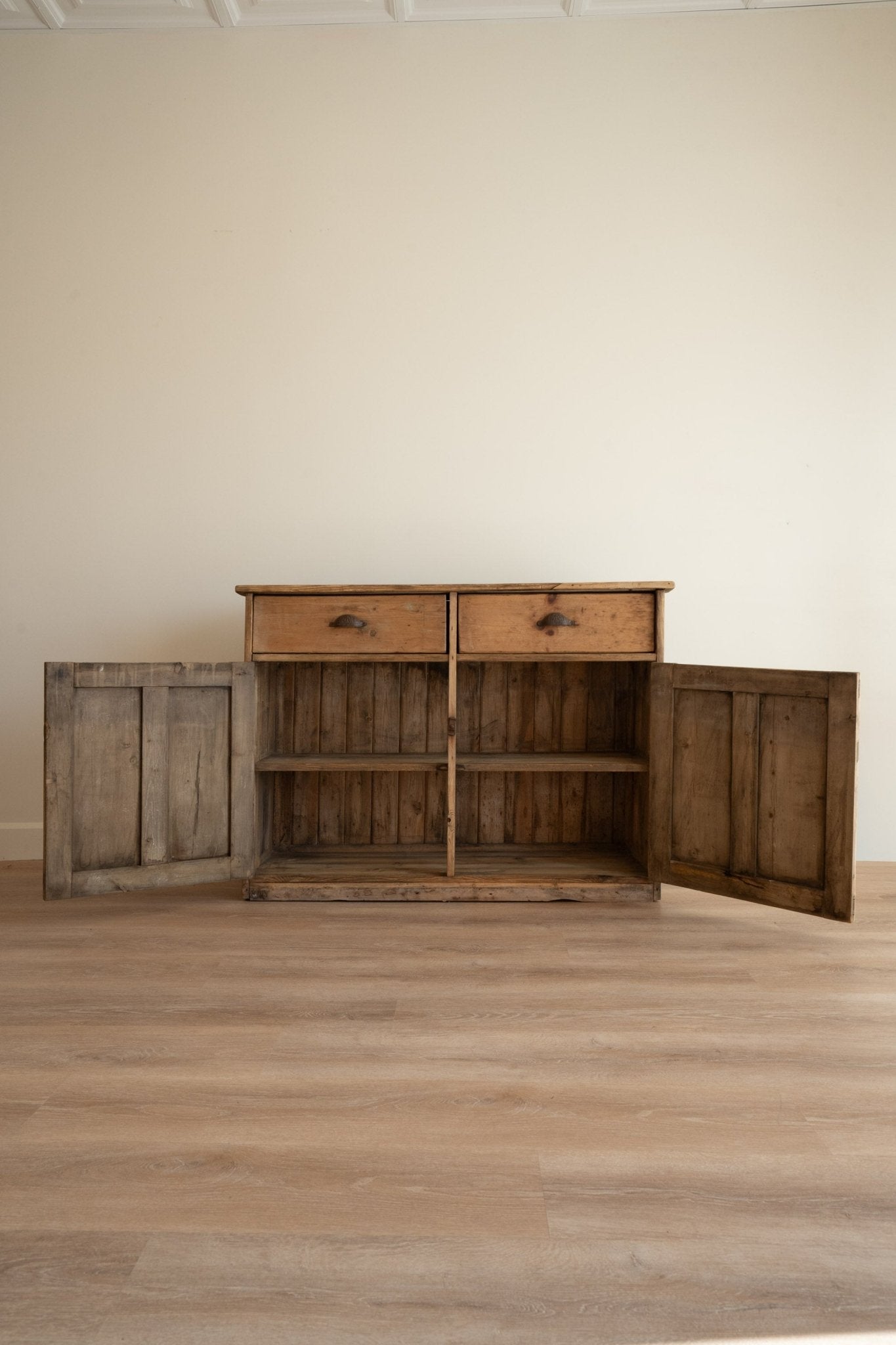 Antique Pine Cupboard Sideboard - IDYLL MANOR