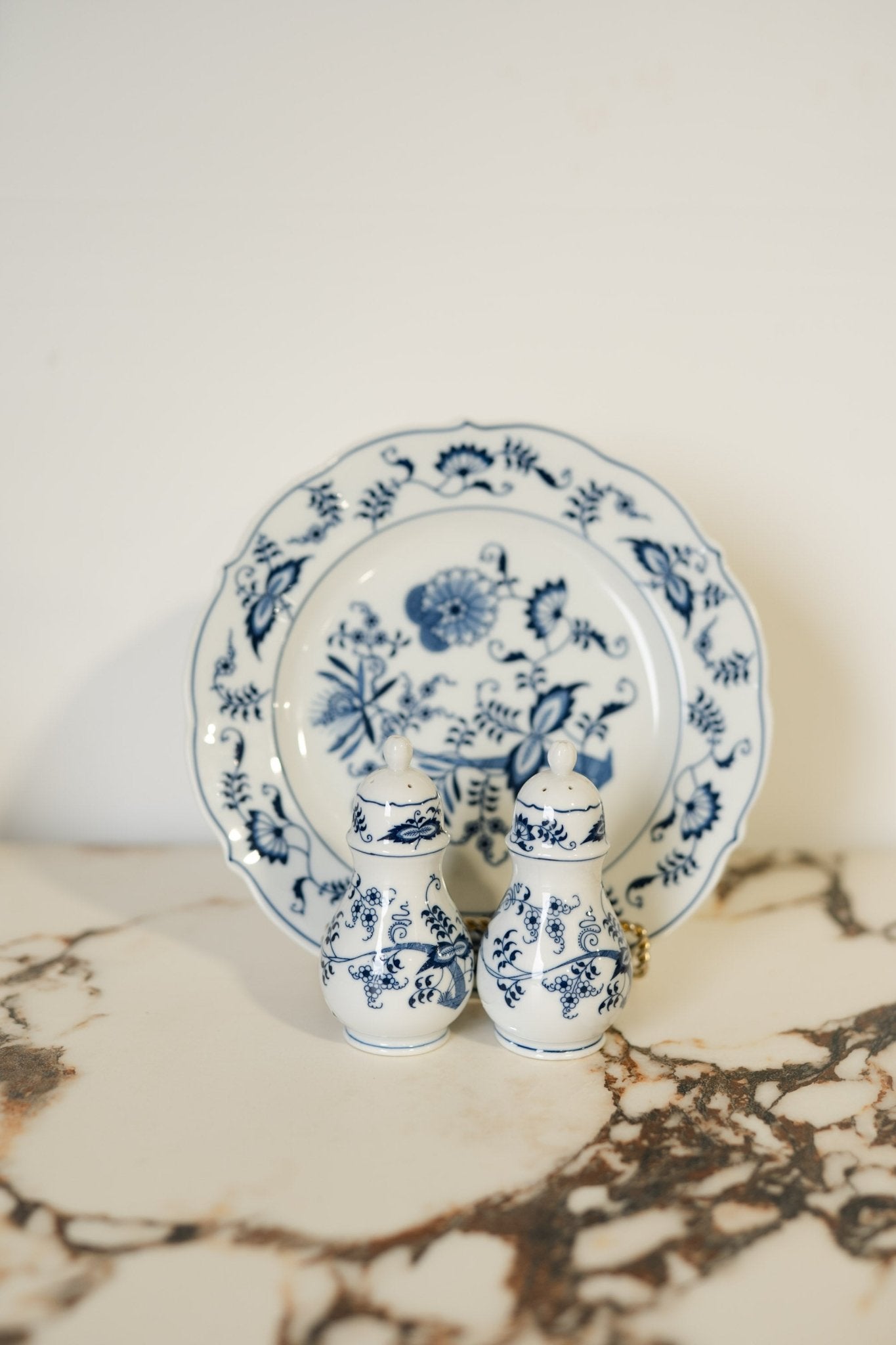 Blue Danube Salt & Pepper Shakers | Vintage Japanese Set (Blue Onion Inspired) - IDYLL MANOR