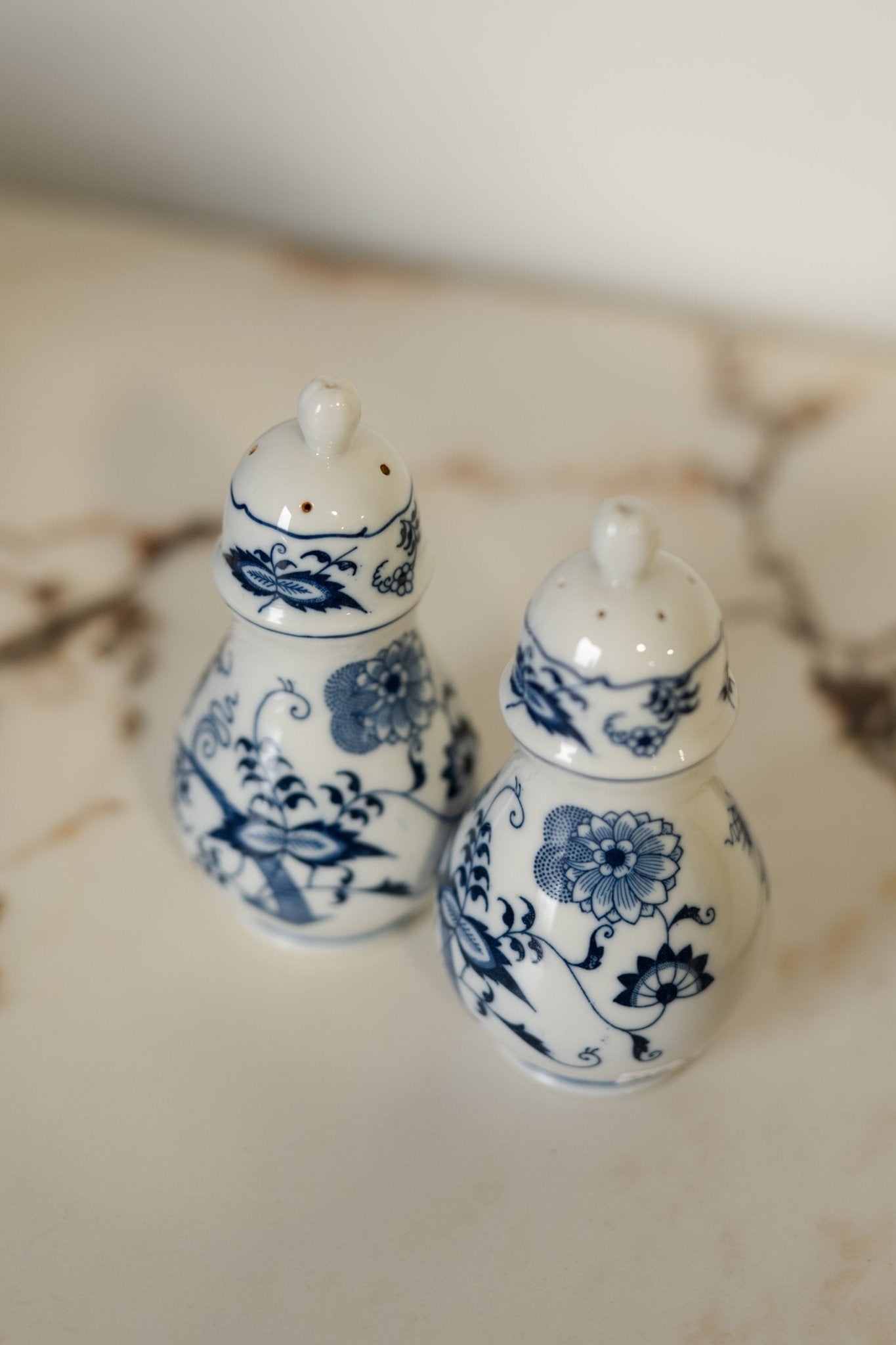 Blue Danube Salt & Pepper Shakers | Vintage Japanese Set (Blue Onion Inspired) - IDYLL MANOR
