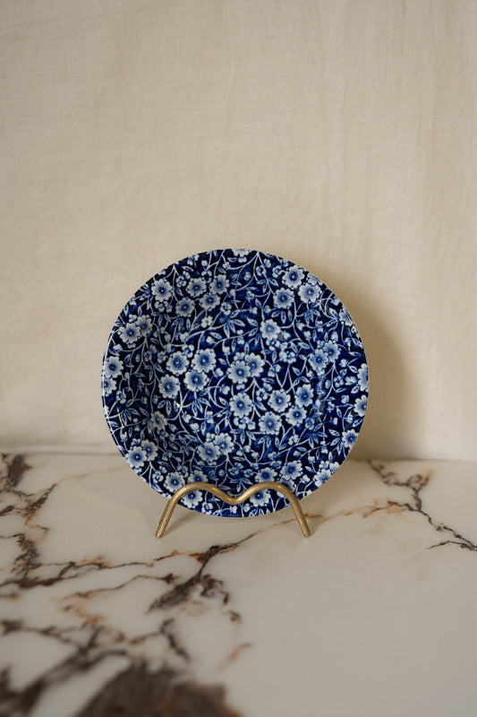 Blue Calico Snack Bowl | Vintage Staffordshire, Made in England - IDYLL MANOR