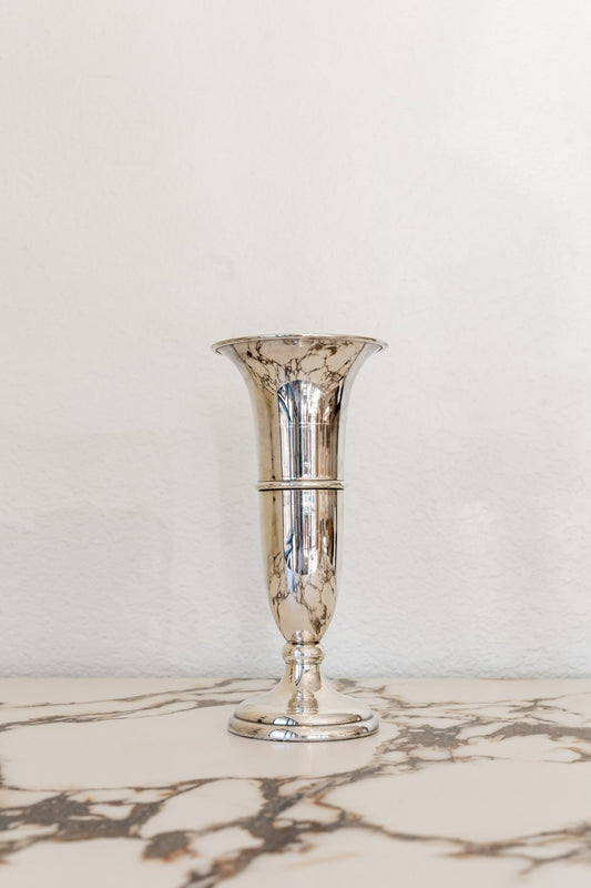 Large Silver Flower Vase - IDYLL MANOR