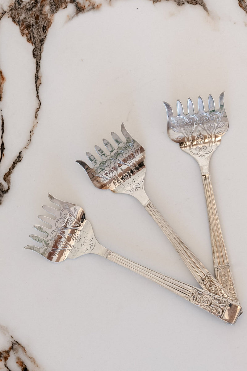 Victorian Silver - Plated Sheffield Serving Forks - IDYLL MANOR