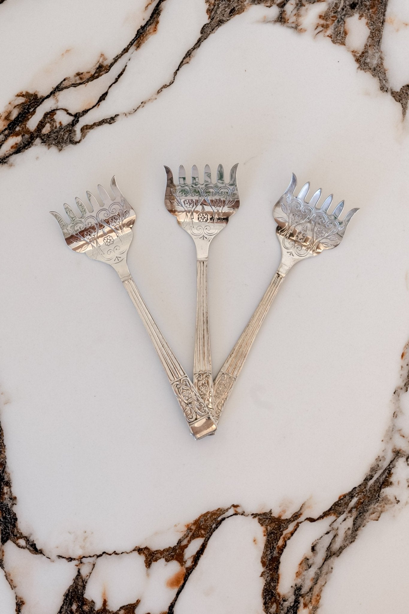 Victorian Silver - Plated Sheffield Serving Forks - IDYLL MANOR