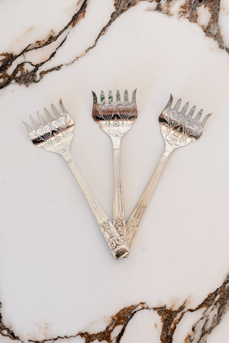Victorian Silver - Plated Sheffield Serving Forks - IDYLL MANOR