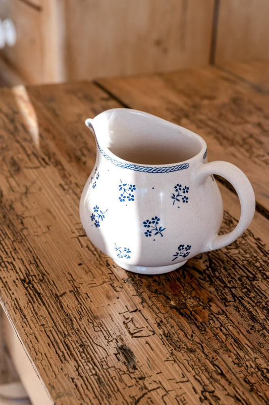 Vintage Blue & White Floral Creamer Jug (Made in England) - IDYLL MANOR