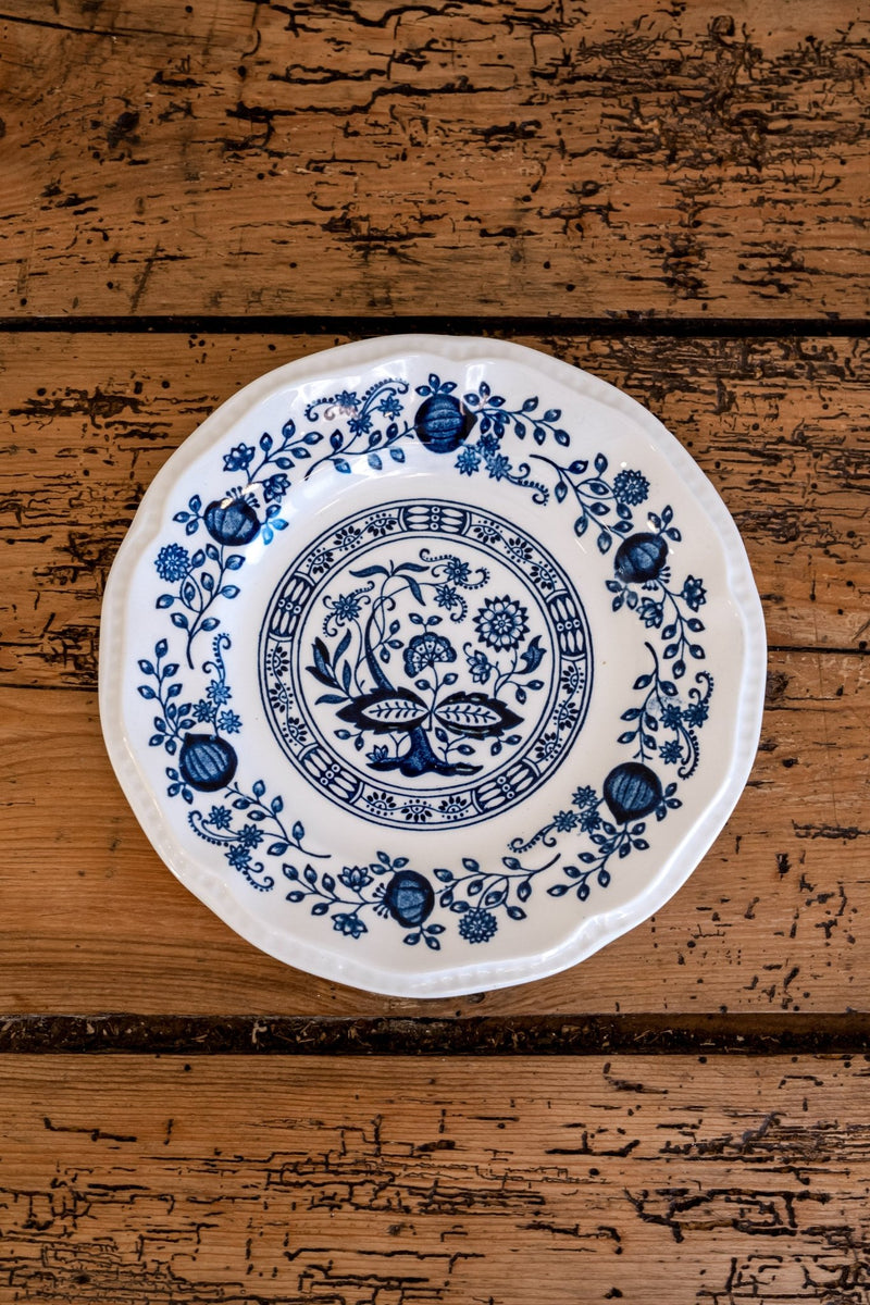 Kensington Blue Onion Ironstone Teacup & Saucer Set (Set of 2) - IDYLL MANOR