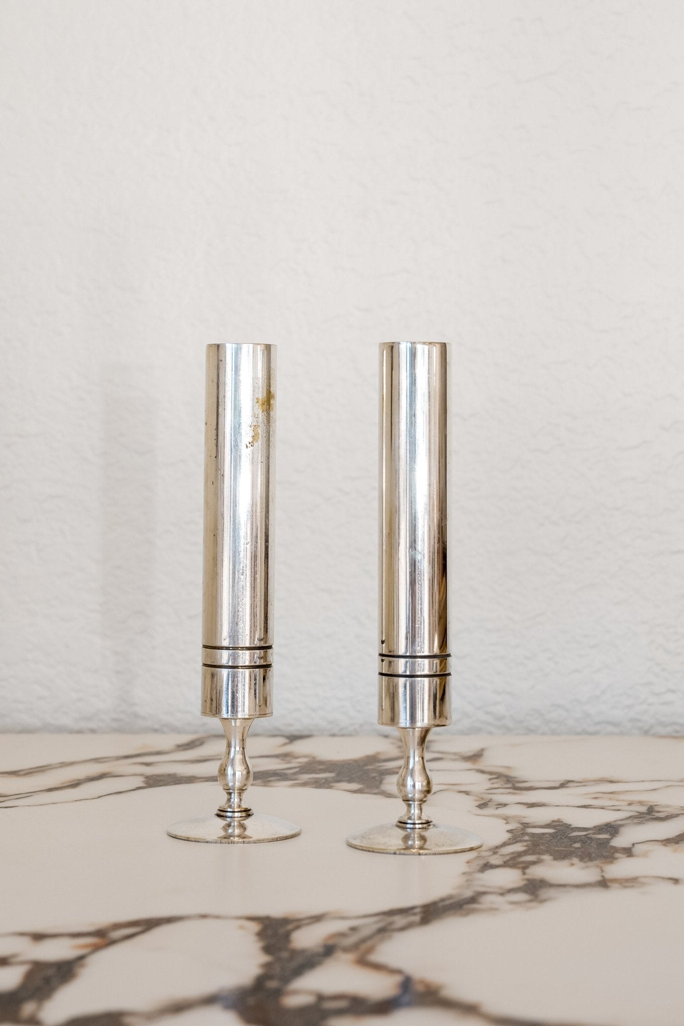 Vintage Silver - Plated Stem Flower Vases (Multiple Styles) - IDYLL MANOR