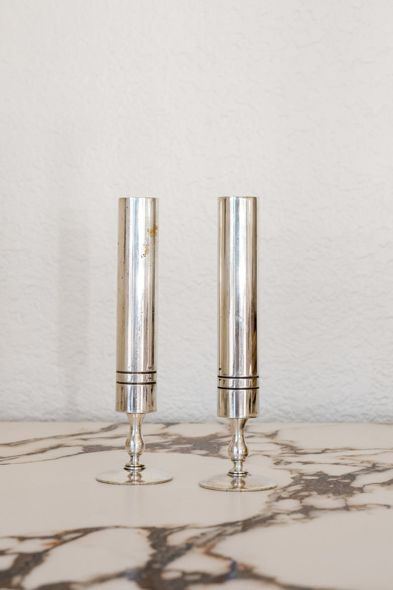 Vintage Silver - Plated Stem Flower Vases (Multiple Styles) - IDYLL MANOR
