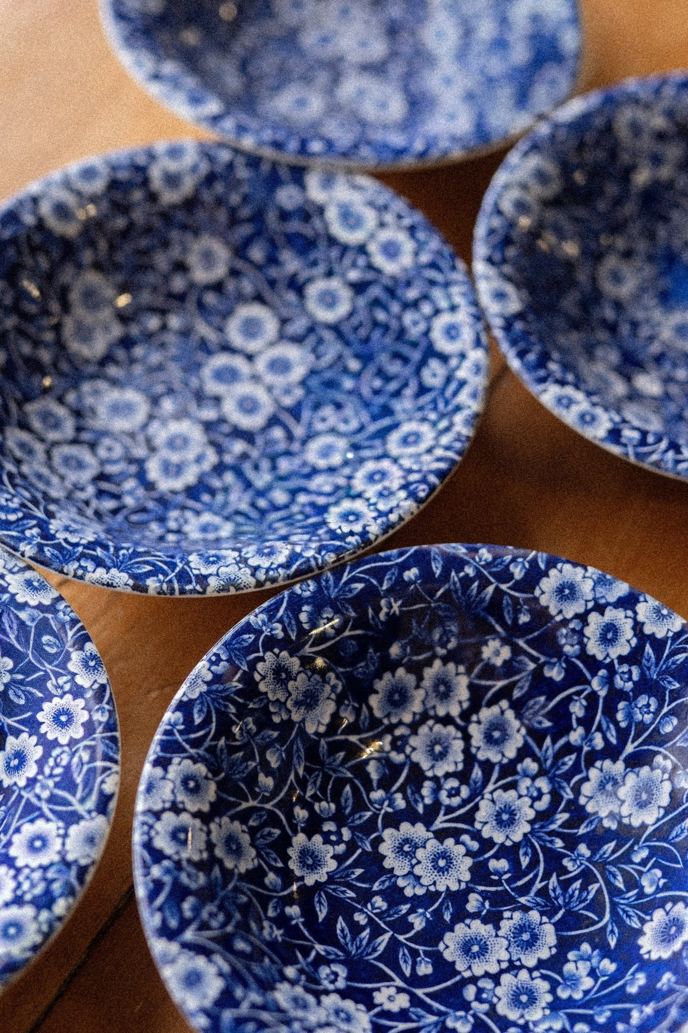 Blue Calico Snack Bowl | Vintage Staffordshire, Made in England - IDYLL MANOR