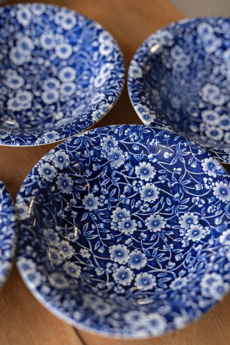 Blue Calico Snack Bowl | Vintage Staffordshire, Made in England - IDYLL MANOR
