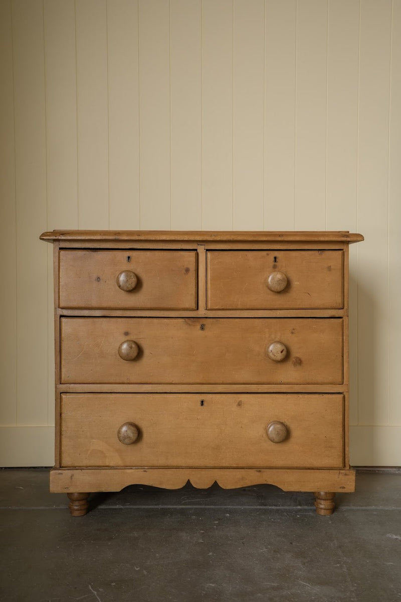 Antique 2-over-2 Chest of Drawers Scalloped Bottom - IDYLL MANOR