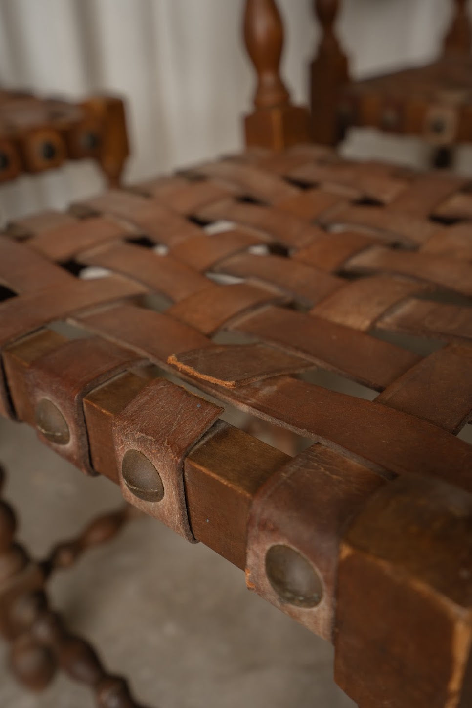 Set of Four Spanish Leather Chairs