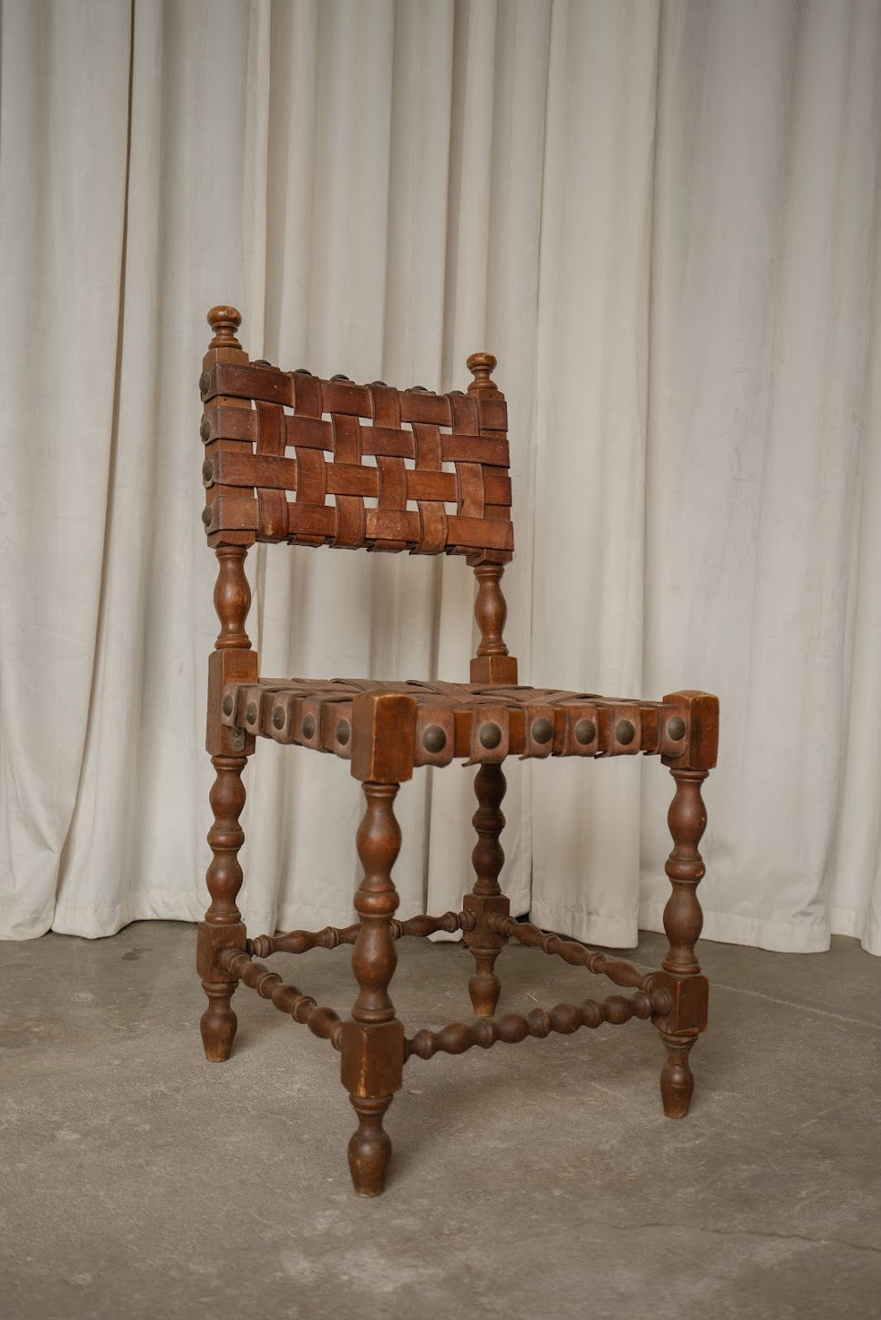 Set of Four Spanish Leather Chairs