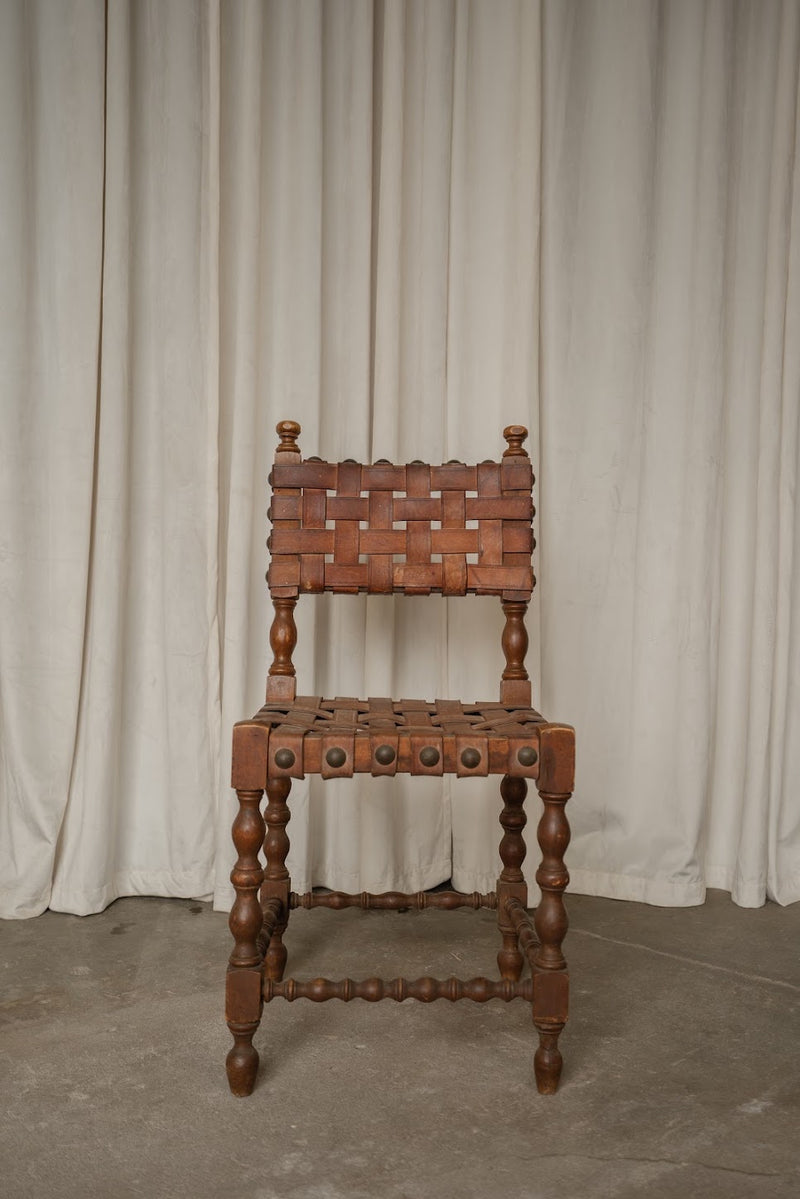 Set of Four Spanish Leather Chairs