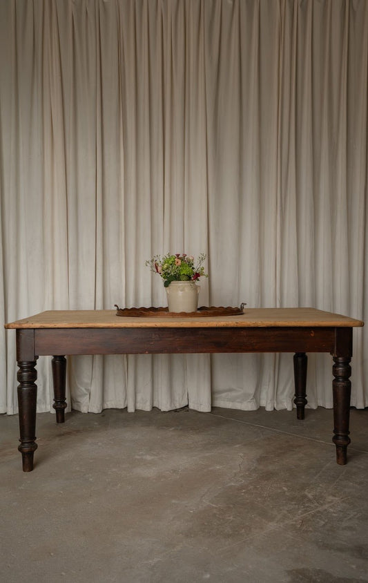 Pine Table Two Toned Table with Light Pine Top - IDYLL MANOR