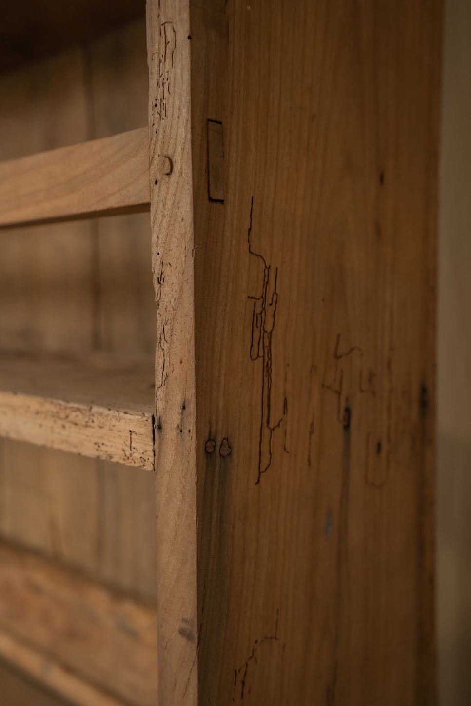 French Kitchen Hutch | Pine Dresser Cabinet with Open Shelving - IDYLL MANOR