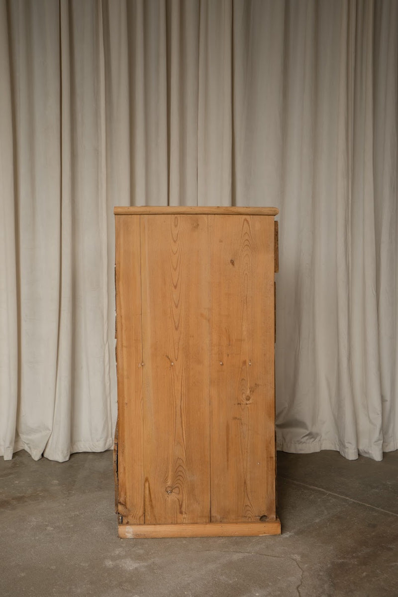 Pine Tallboy Chest of Drawers with Brass Cup Pulls | Narrow Four-Drawer Dresser