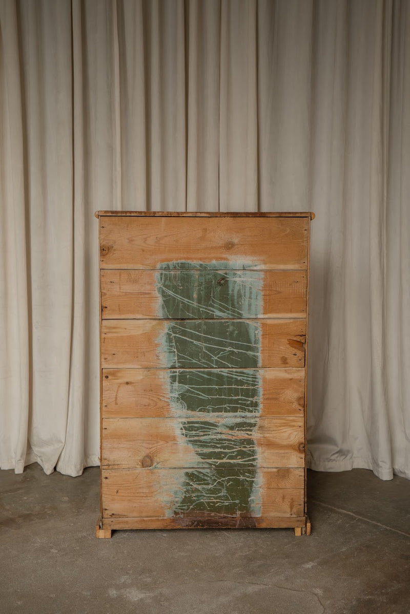 Pine Tallboy Chest of Drawers with Brass Cup Pulls | Narrow Four-Drawer Dresser