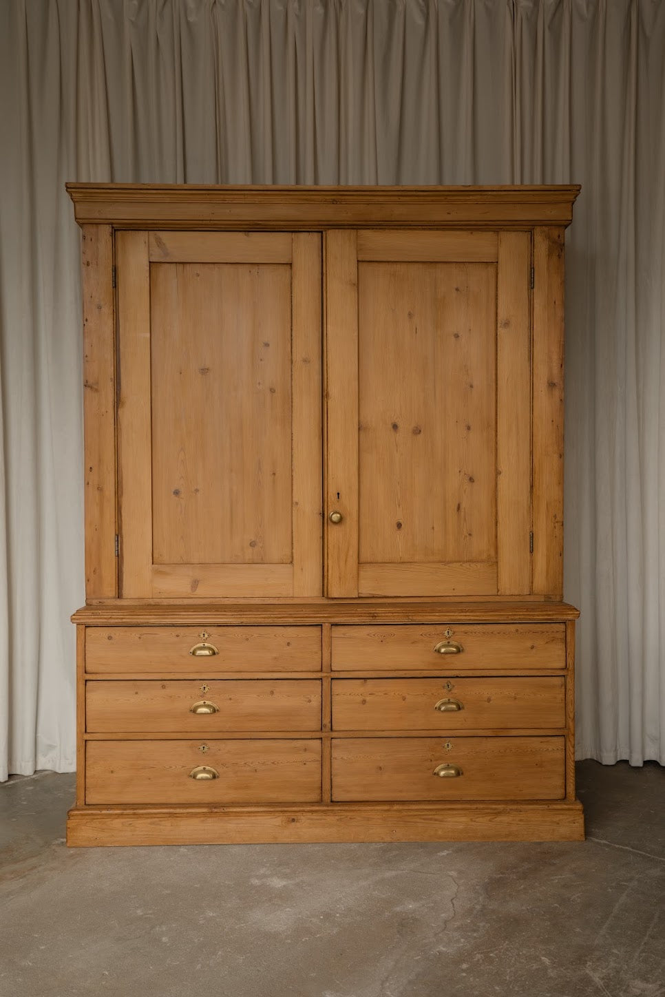 Large Antique Pine Larder Cupboard