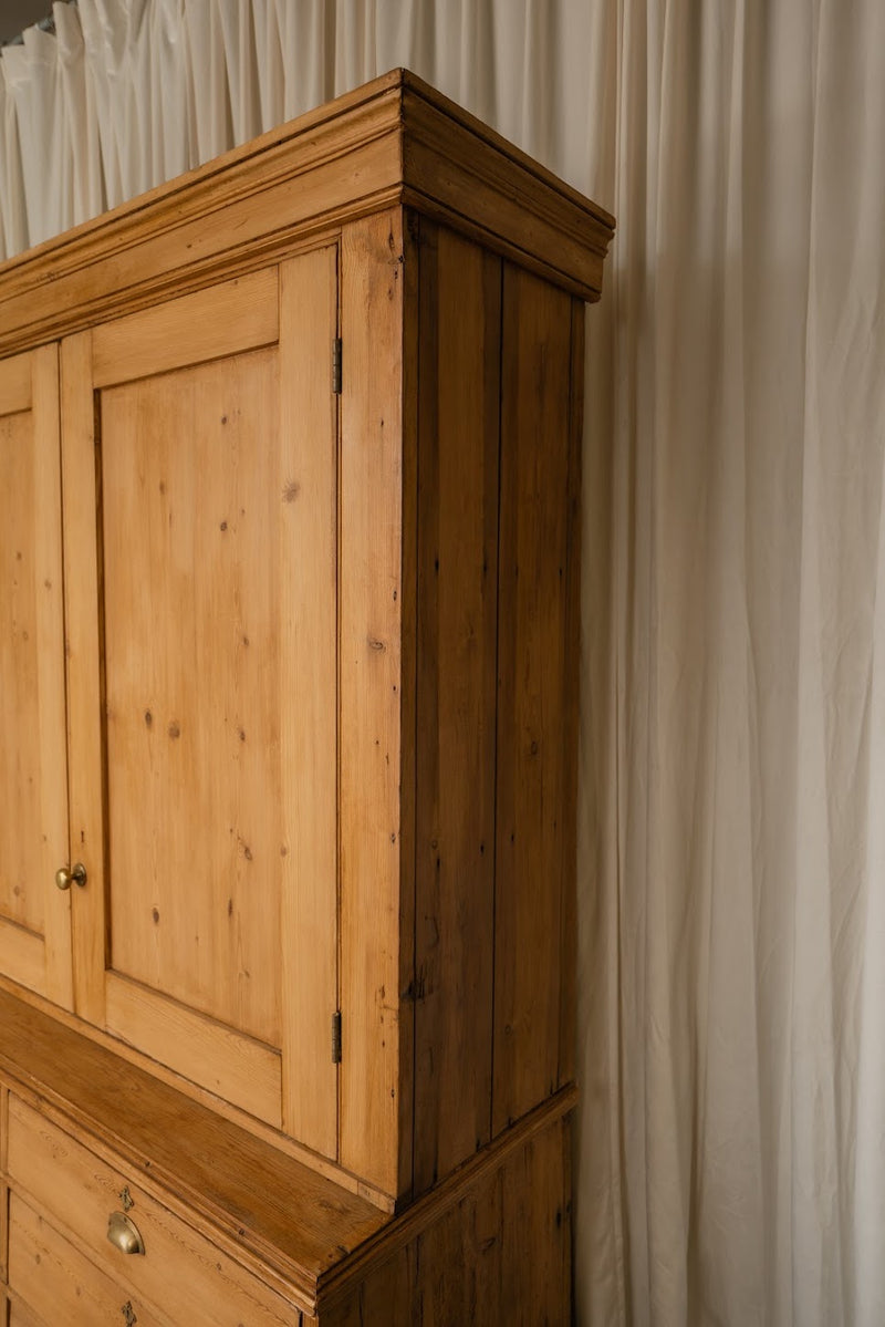 Large Antique Pine Larder Cupboard