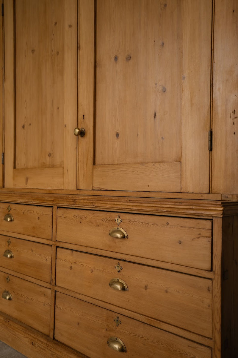 Large Antique Pine Larder Cupboard