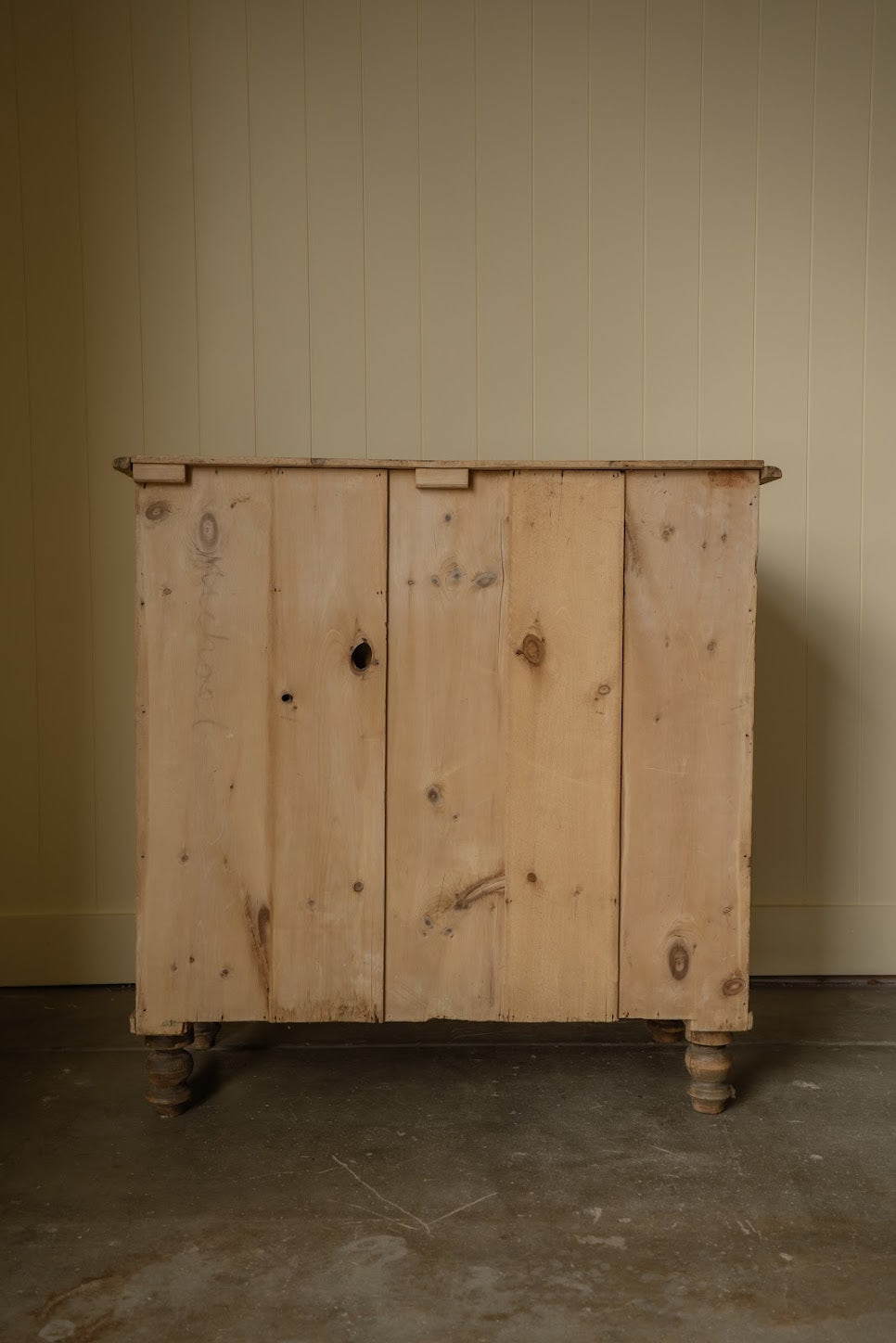 Antique 2-over-3 Chest of Drawers with Brass Handles