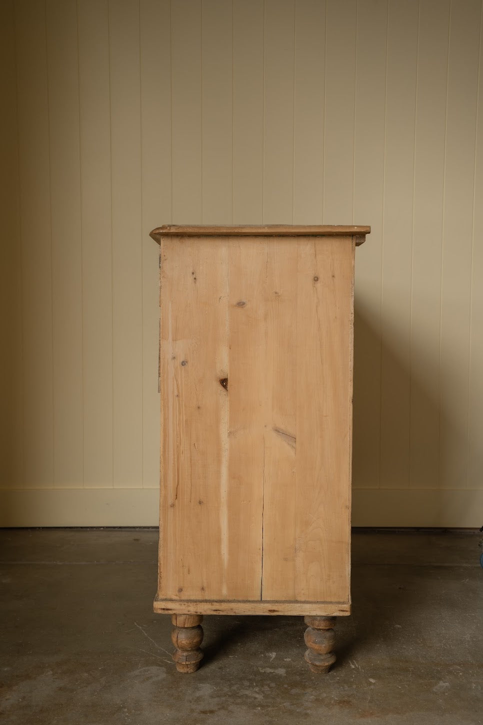 Antique 2-over-3 Chest of Drawers with Brass Handles