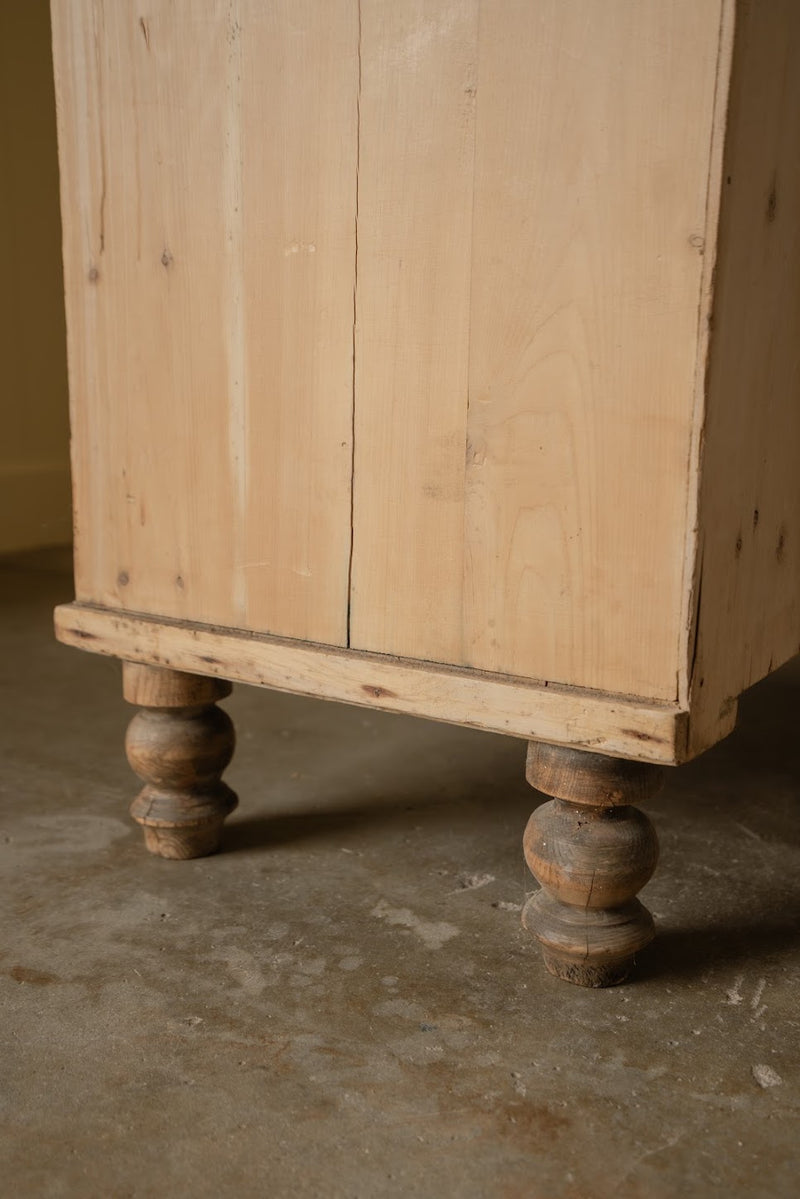 Antique 2-over-3 Chest of Drawers with Brass Handles