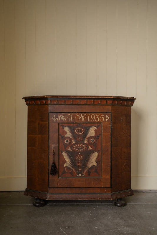 Antique Swedish Hand-Painted Cabinet - IDYLL MANOR