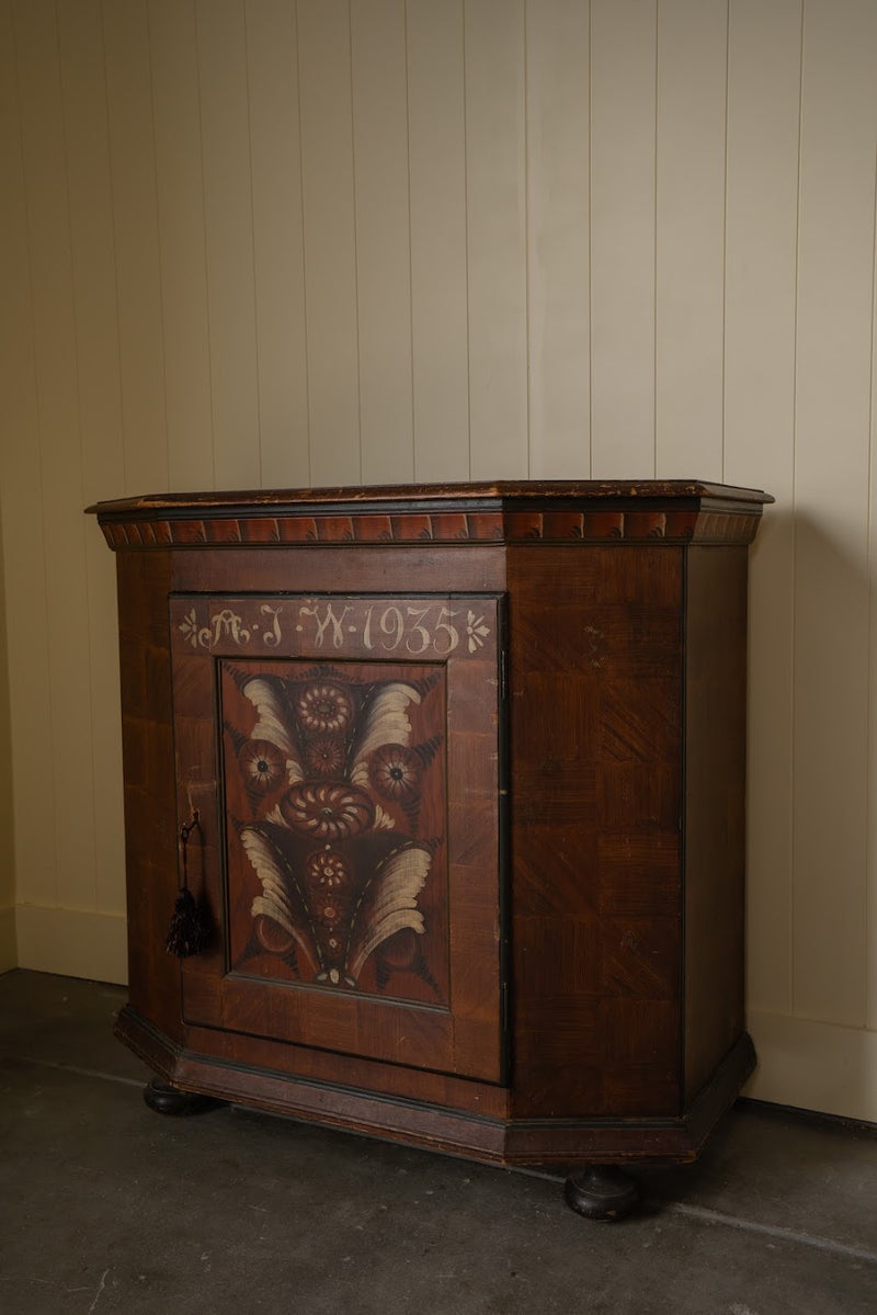 Antique Swedish Hand-Painted Cabinet