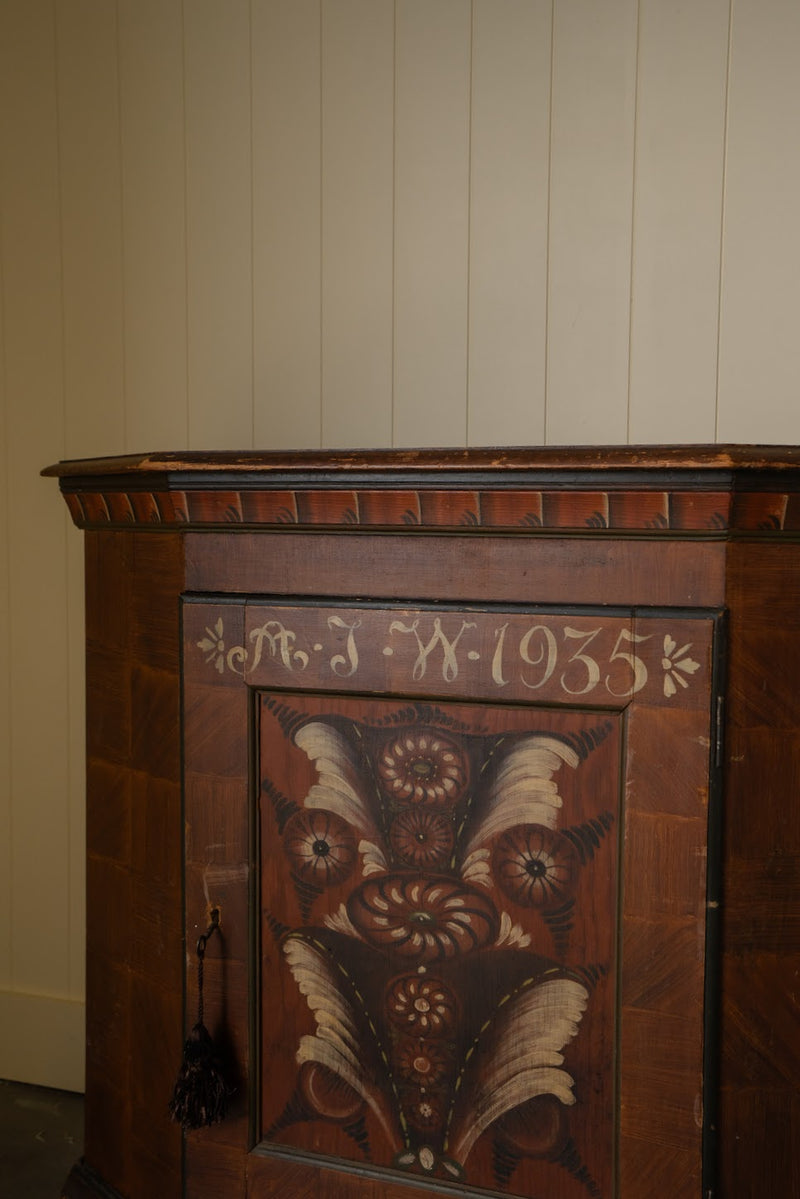 Antique Swedish Hand-Painted Cabinet