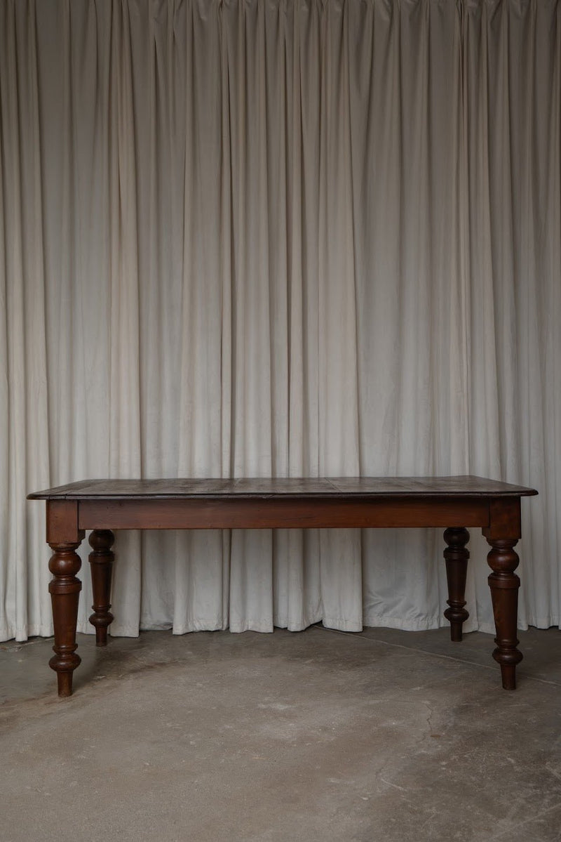 Antique Dark Oak Dining Table with Sculptural Legs - IDYLL MANOR