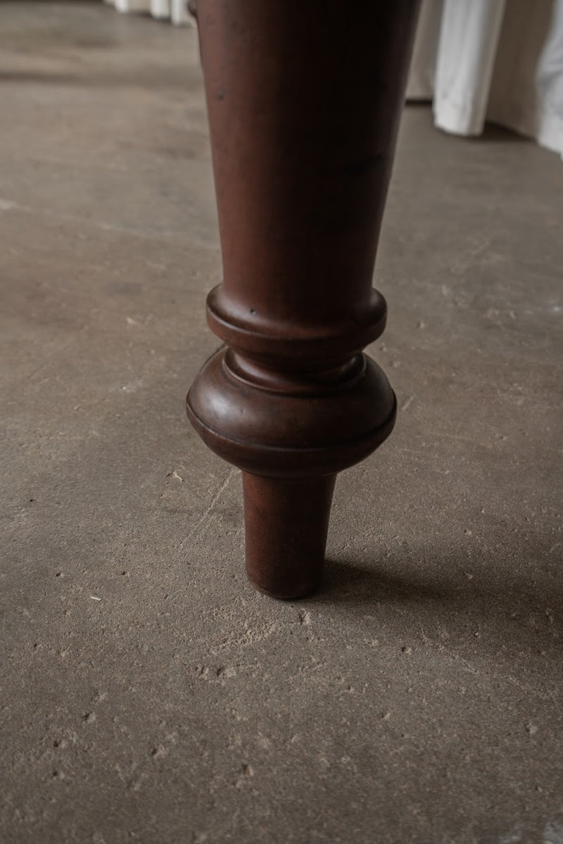 Antique Dark Oak Dining Table with Sculptural Legs - IDYLL MANOR