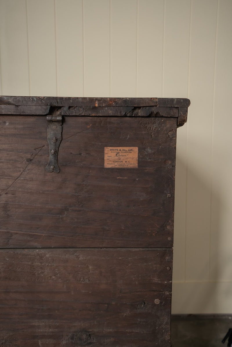 Antique German Alpine Hand-Painted Trunk
