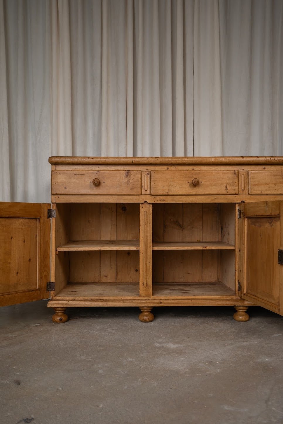 Antique Three-Drawer Three Door Sideboard - IDYLL MANOR