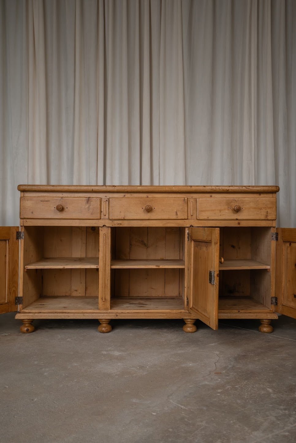 Antique Three-Drawer Three Door Sideboard - IDYLL MANOR