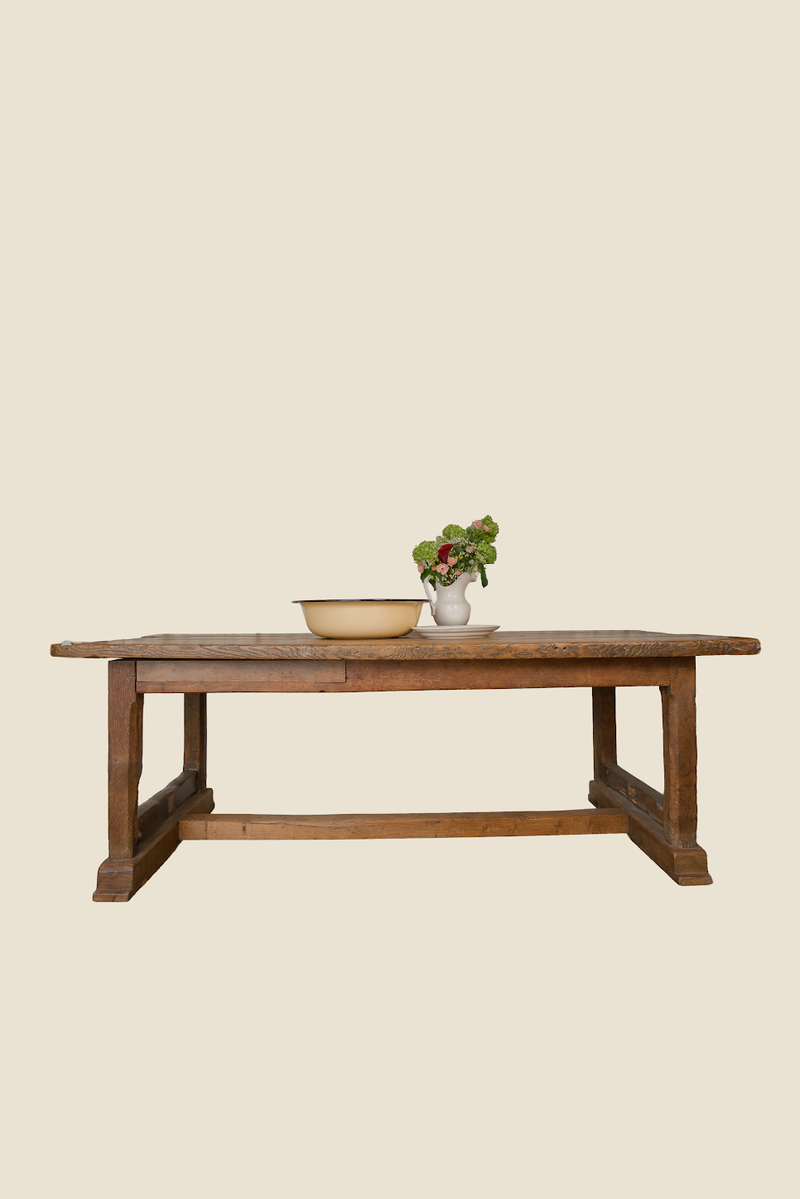 Large Victorian Trestle Dining Table | 7-Foot Farmhouse Table