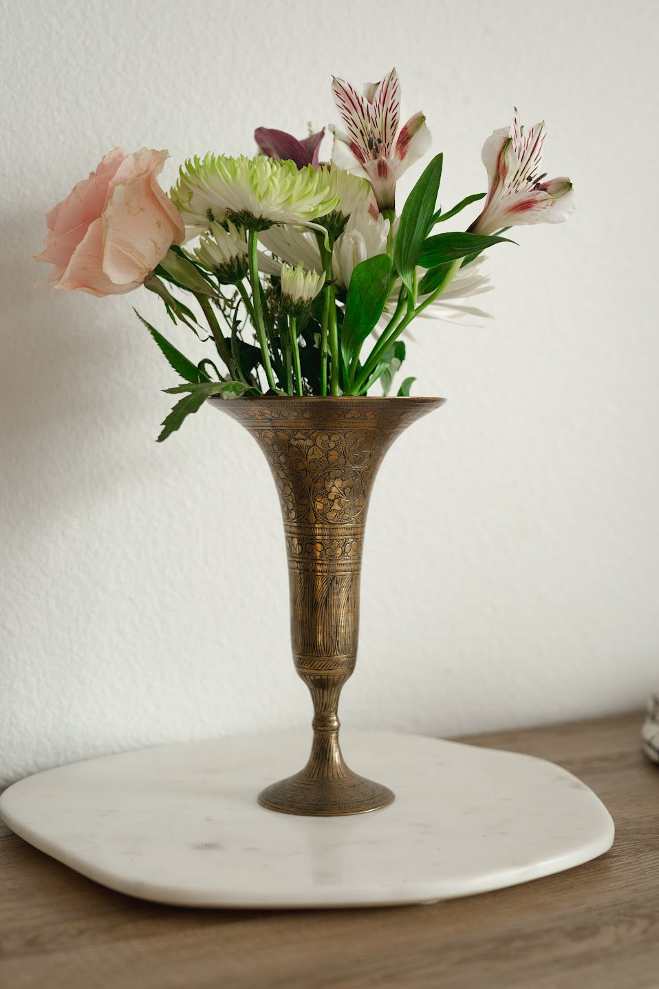 Brass Etched Vase