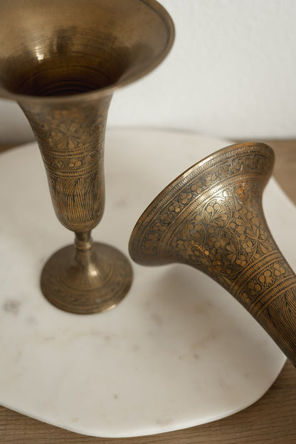 Brass Etched Vase