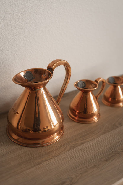 Antique English Copper Haystack Measuring Jugs