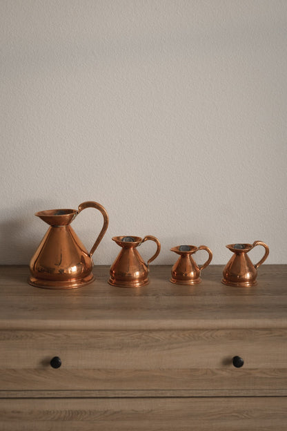 Antique English Copper Haystack Measuring Jugs