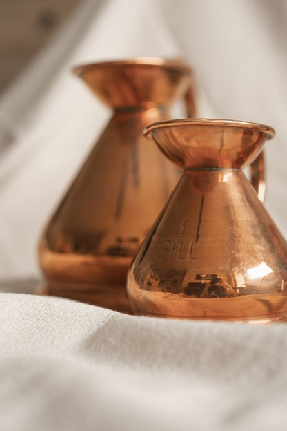 Antique English Copper Haystack Measuring Jugs