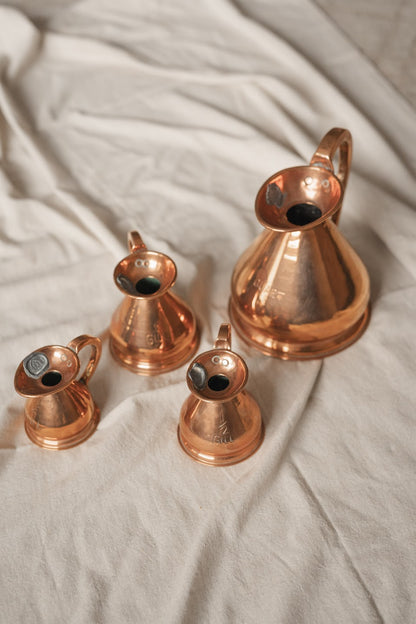 Antique English Copper Haystack Measuring Jugs