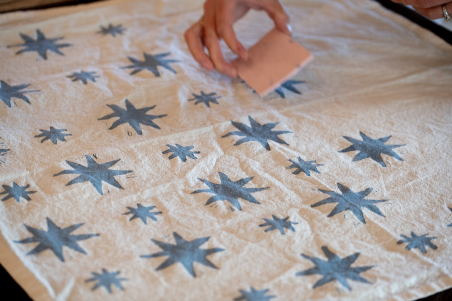 Holiday Tea Towel Block Printing Class - IDYLL MANOR