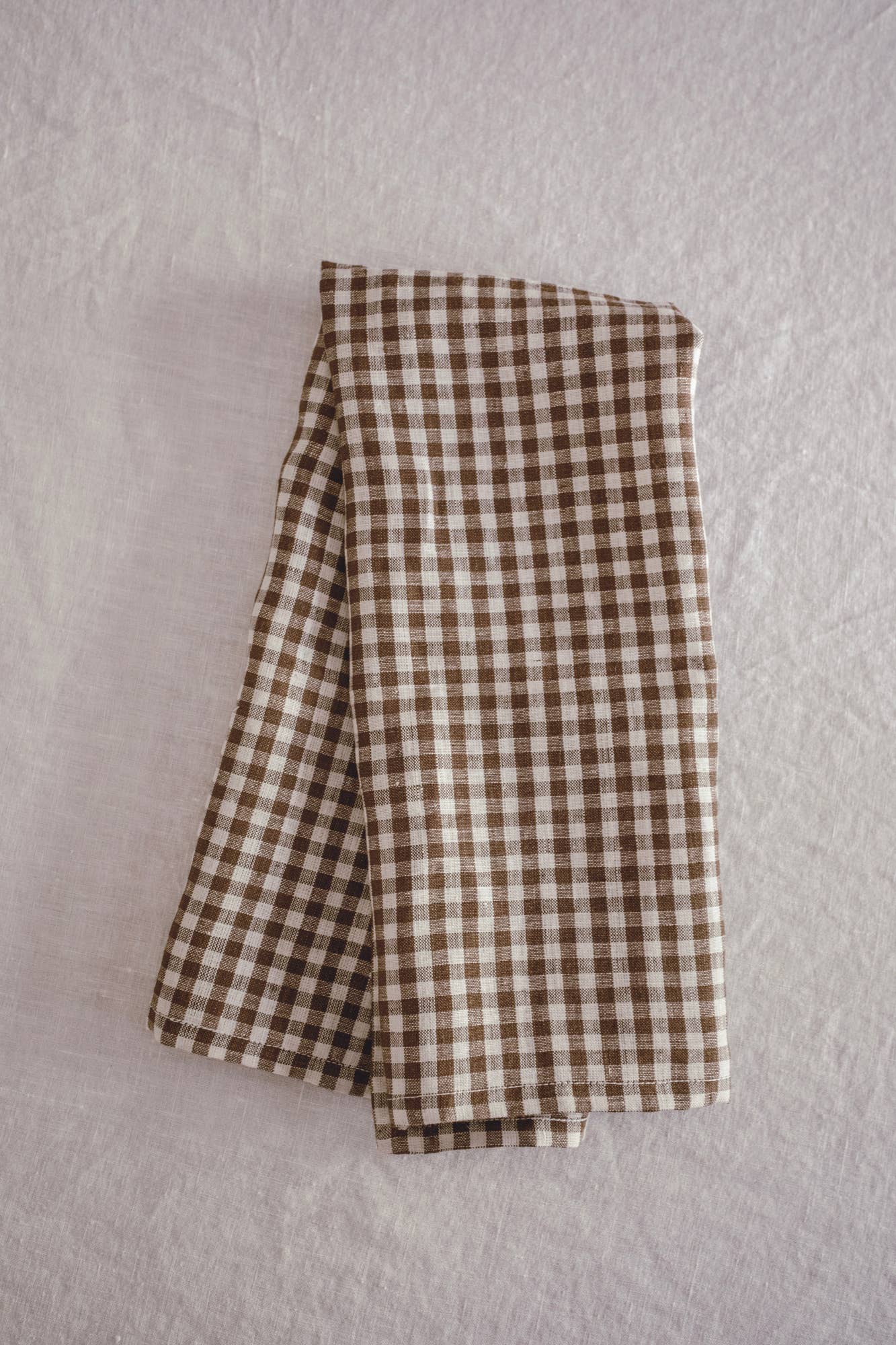 Tea Towel  | Mini Gingham Check Brown