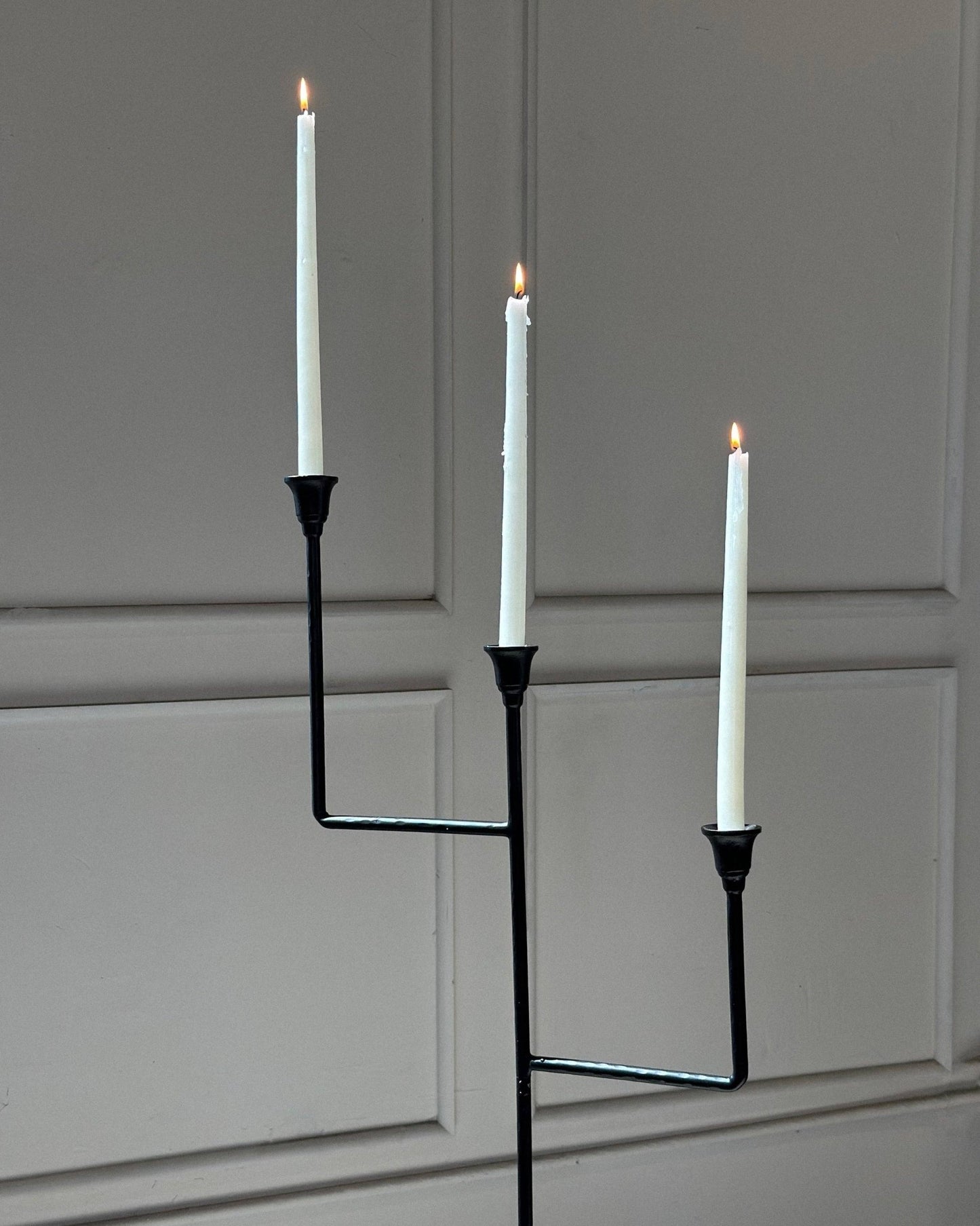Bardot Hammered Iron Floor Candelabra | 56" Tall Tiered Candleholder - IDYLL MANOR