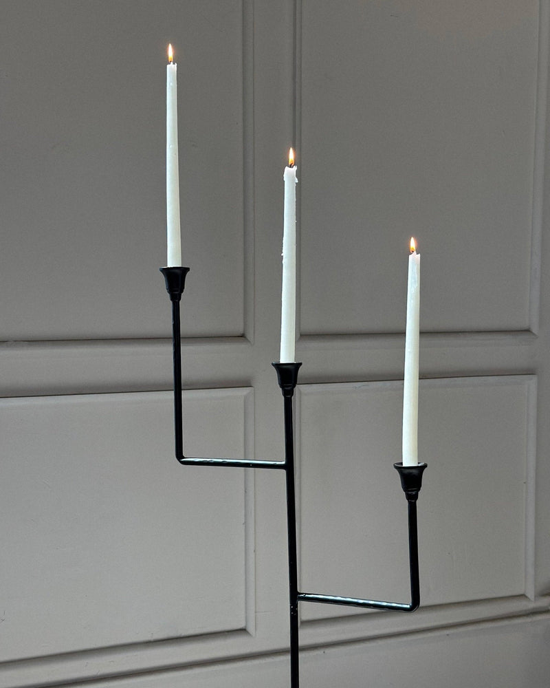 Bardot Hammered Iron Floor Candelabra | 56" Tall Tiered Candleholder - IDYLL MANOR